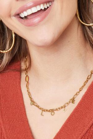 Necklace chunky love Gold Stainless Steel h5 Picture3